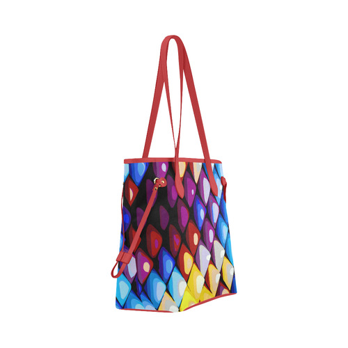 Abstract Colors Red Blue Yellow Purple Clover Canvas Tote Bag (Model 1661)