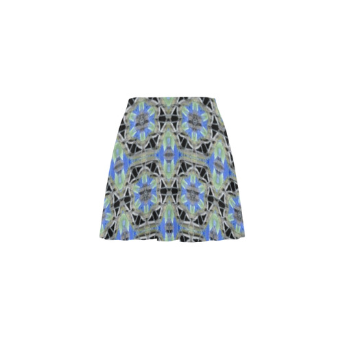 Green Blue and Black Mini Skating Skirt (Model D36)