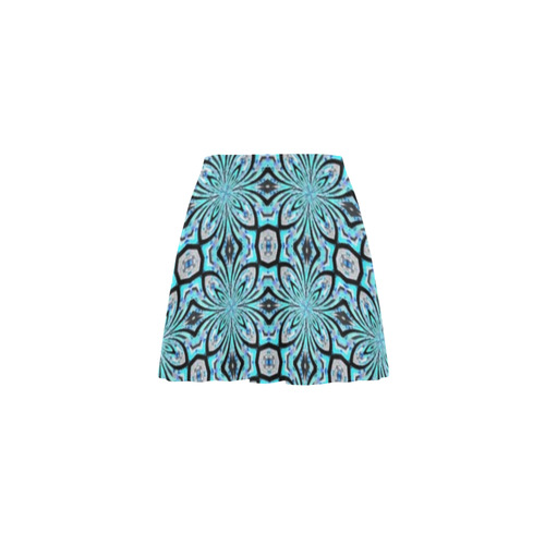 Turquoise Abstract Mini Skating Skirt (Model D36)