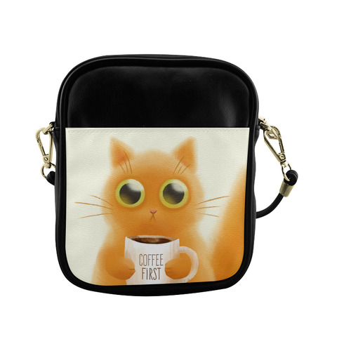 Cute Orange Kitten Coffee Mug Sling Bag (Model 1627)