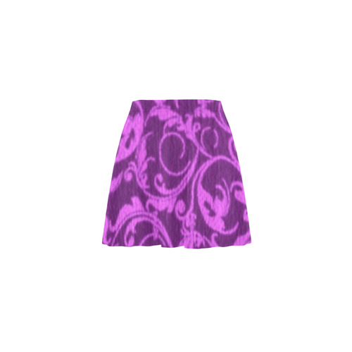 Winterberry Orchid Swirls Mini Skating Skirt (Model D36)