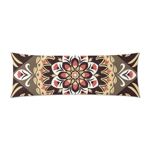 Chocolate Tulip Mandala Custom Zippered Pillow Case 21"x60"(Two Sides)