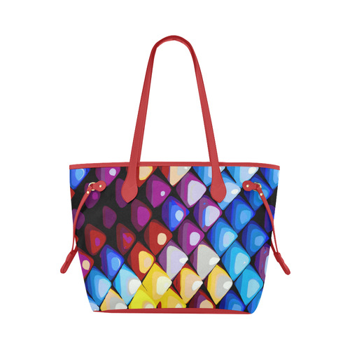 Abstract Colors Red Blue Yellow Purple Clover Canvas Tote Bag (Model 1661)