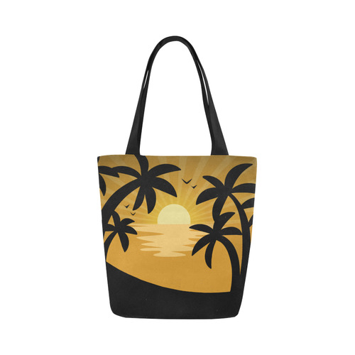 Tropical Sunset Palm Trees Summer Canvas Tote Bag (Model 1657)