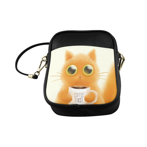 Cute Orange Kitten Coffee Mug Sling Bag (Model 1627)