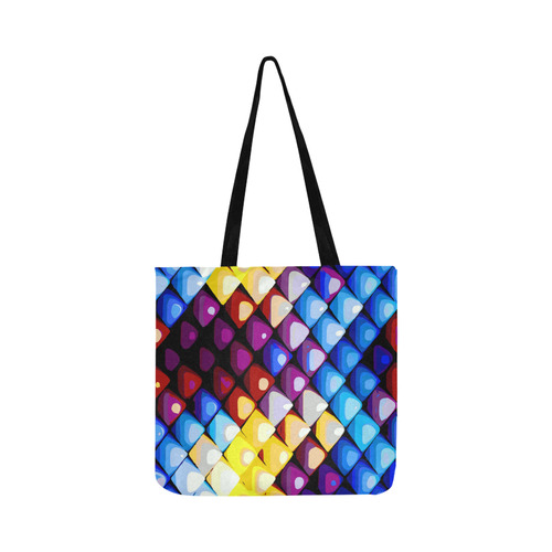 Abstract Colors Red Blue Yellow Purple Reusable Shopping Bag Model 1660 (Two sides)