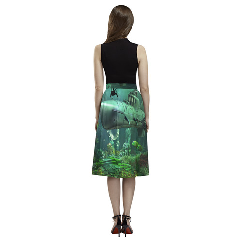 Awesome submarine with orca Aoede Crepe Skirt (Model D16)