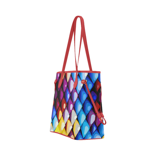 Abstract Colors Red Blue Yellow Purple Clover Canvas Tote Bag (Model 1661)