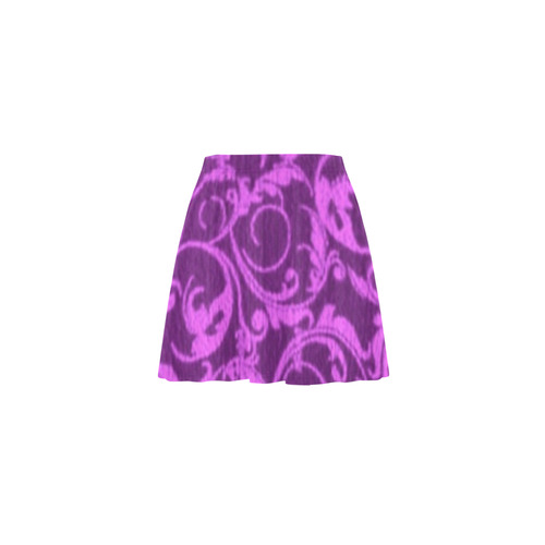 Winterberry Orchid Swirls Mini Skating Skirt (Model D36)