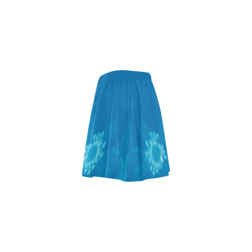 Retro 70s Flowers Blue Mini Skating Skirt (Model D36)