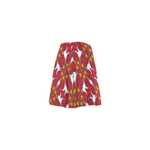 Red and Yellow Geometric Mini Skating Skirt (Model D36)