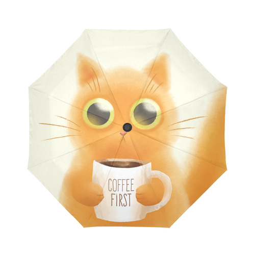 Cute Orange Kitten Coffee Mug Auto-Foldable Umbrella (Model U04)