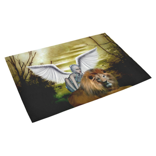 Fairy with lion Azalea Doormat 30" x 18" (Sponge Material)