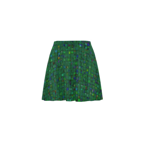 Antique Texture Green Mini Skating Skirt (Model D36)