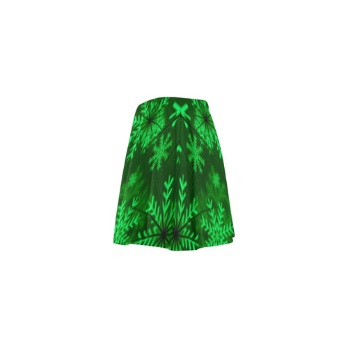 Green Snowflakes Mini Skating Skirt (Model D36)