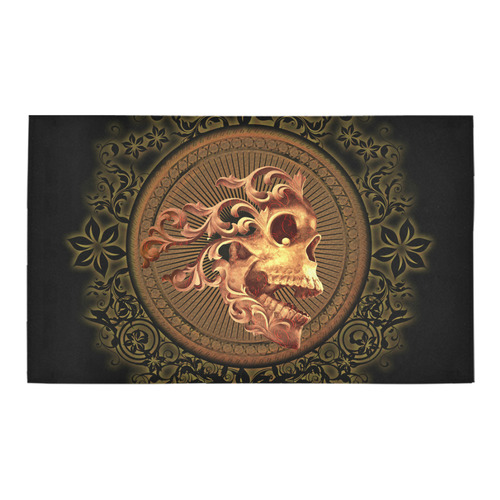 Amazing skull with floral elements Azalea Doormat 30" x 18" (Sponge Material)