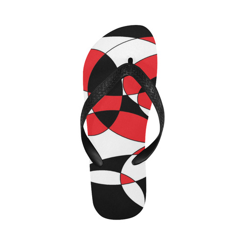 Black, White and Red Ellipticals Flip Flops for Men/Women (Model 040)