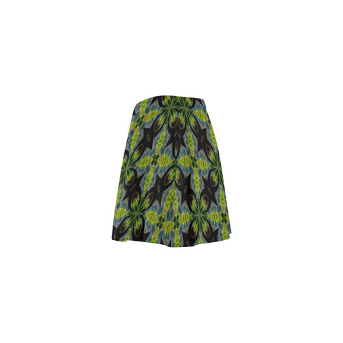 Black and Lime Mini Skating Skirt (Model D36)