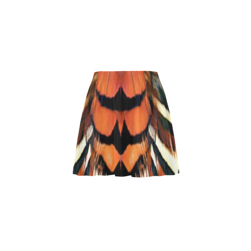 Pheasant Feather Kaleidoscope Mini Skating Skirt (Model D36)