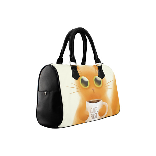 Cute Orange Kitten Coffee Mug Boston Handbag (Model 1621)