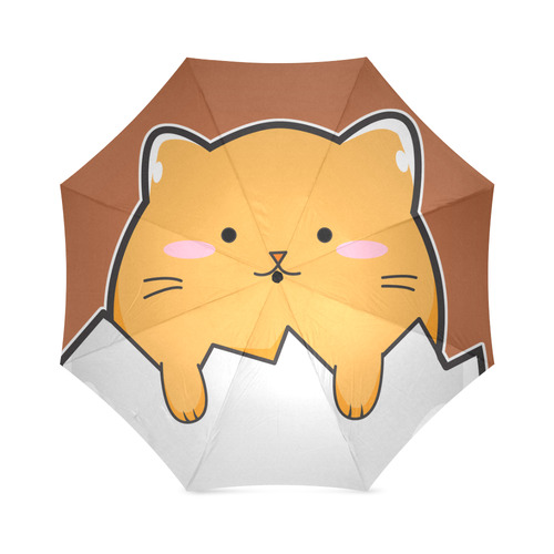 Happy Cartoon Cat Egg Foldable Umbrella (Model U01)