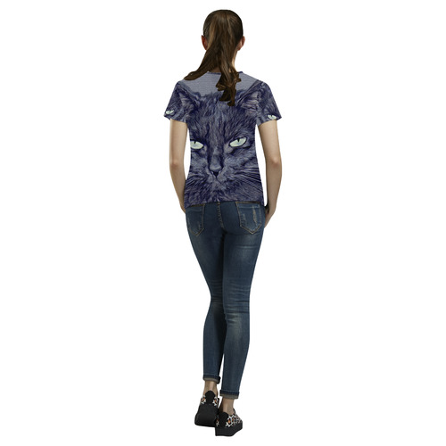 CAT All Over Print T-Shirt for Women (USA Size) (Model T40)