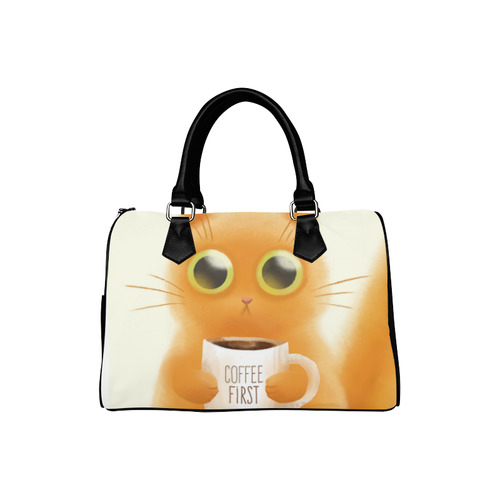 Cute Orange Kitten Coffee Mug Boston Handbag (Model 1621)