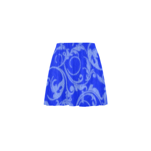 Sapphire Blue Swirls Mini Skating Skirt (Model D36)