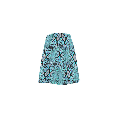 Turquoise Abstract Mini Skating Skirt (Model D36)