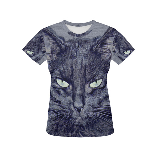 CAT All Over Print T-Shirt for Women (USA Size) (Model T40)