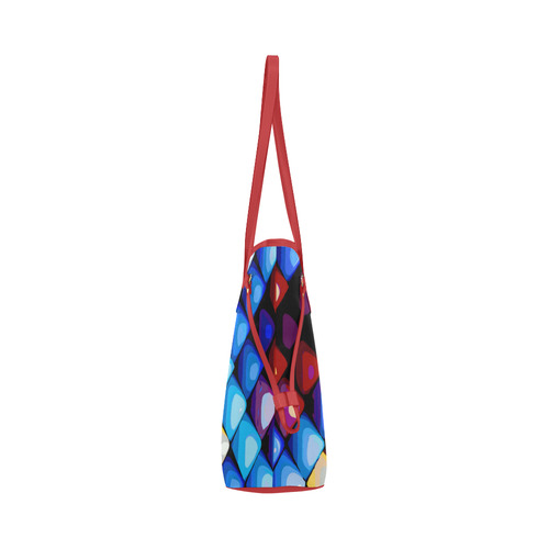 Abstract Colors Red Blue Yellow Purple Clover Canvas Tote Bag (Model 1661)