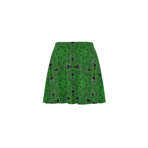 Green and Black Mini Skating Skirt (Model D36)