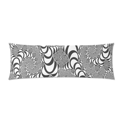 Black And White Fractal Fantasy Custom Zippered Pillow Case 21"x60"(Two Sides)