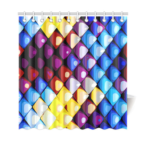Abstract Colors Red Blue Yellow Purple Shower Curtain 69"x72"