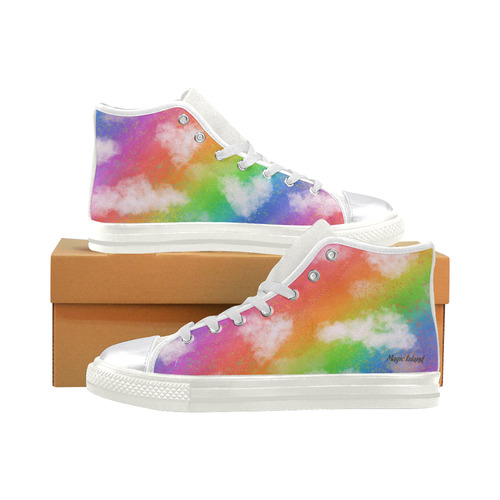 Rainbow Love. Inspired by the Magic Island of Gotland. Women's Classic High Top Canvas Shoes (Model 017)