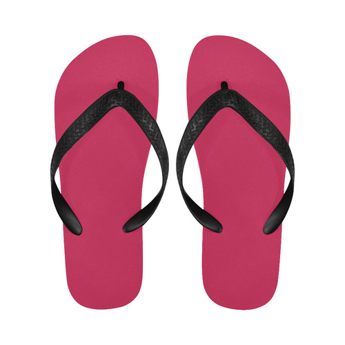 Rose Red Flip Flops for Men/Women (Model 040)