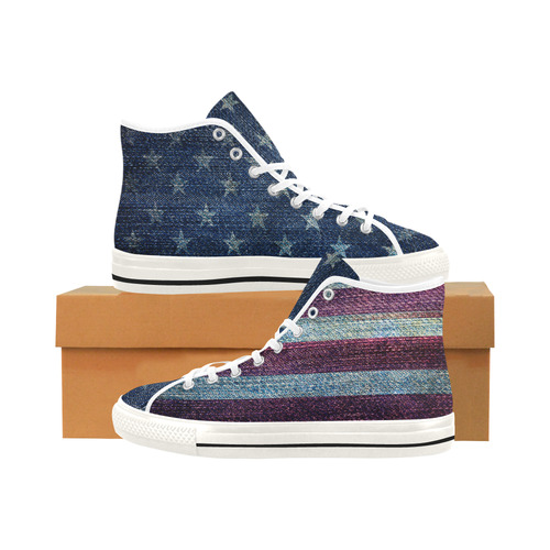 Vancouver Canvas American Flag High Top Shoes Vancouver H Women's Canvas Shoes (1013-1)