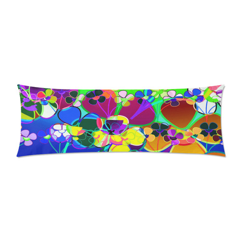 Abstract Pop Neon Flowers Custom Zippered Pillow Case 21"x60"(Two Sides)