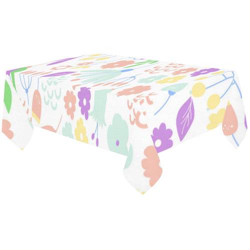 Cute Floral Pattern Cotton Linen Tablecloth 60"x120"