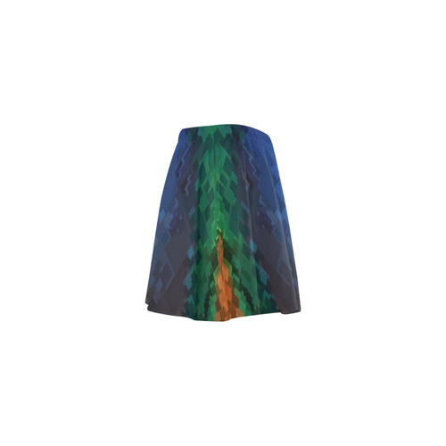 Peacock Feather Pixel Mini Skating Skirt (Model D36)