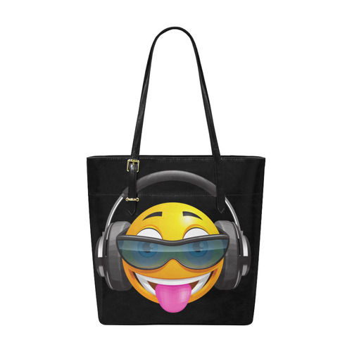 Happy Face Sunglasses Headphones Euramerican Tote Bag/Small (Model 1655)