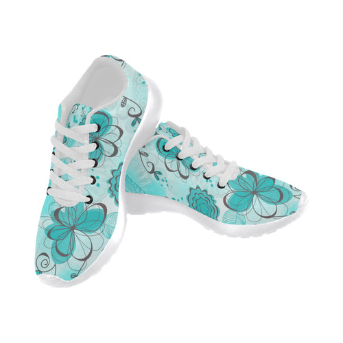 Teal Dreams Doodle Women’s Running Shoes (Model 020)