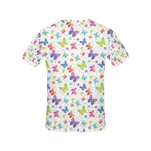 Colorful Butterflies All Over Print T-Shirt for Women (USA Size) (Model T40)