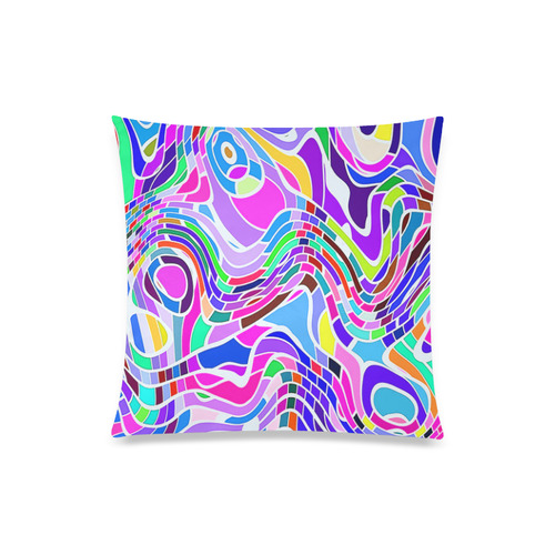 Abstract Pop Colorful Swirls Custom Zippered Pillow Case 20"x20"(One Side)