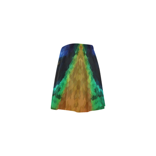 Peacock Feather Pixel Mini Skating Skirt (Model D36)