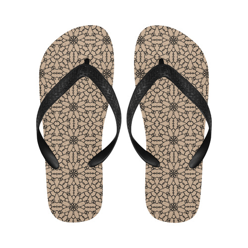 Hazelnut Lace Flip Flops for Men/Women (Model 040)