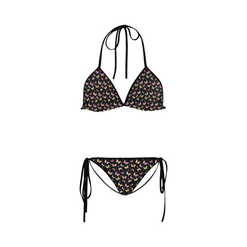 Watercolor Butterflies Black Edition Custom Bikini Swimsuit