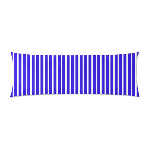Blue White Candy Striped Custom Zippered Pillow Case 21"x60"(Two Sides)