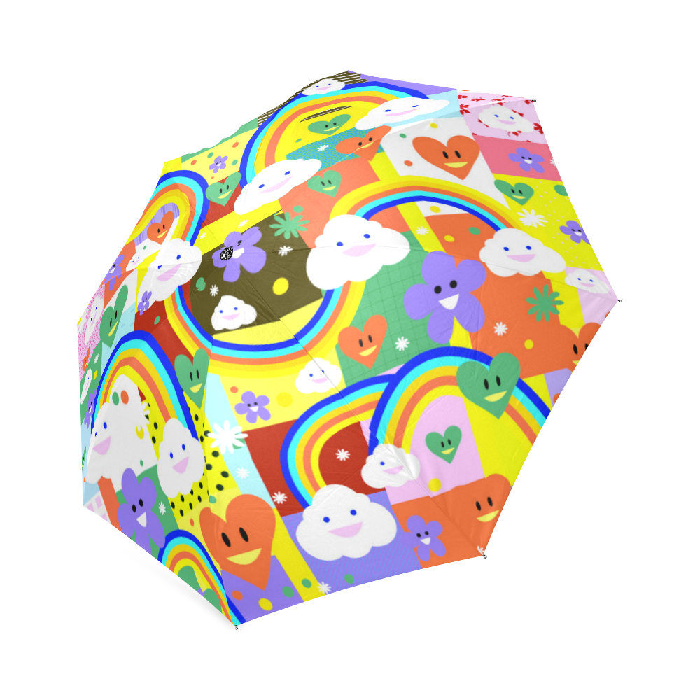 Kawaii Rainbow Pattern Foldable Umbrella (Model U01) | ID: D1632763