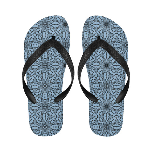 Airy Blue Lace Flip Flops for Men/Women (Model 040)